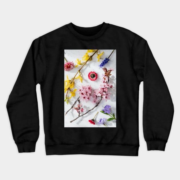 colorful flowers and plants pink & rose yellow blue purple Crewneck Sweatshirt by NaniMc